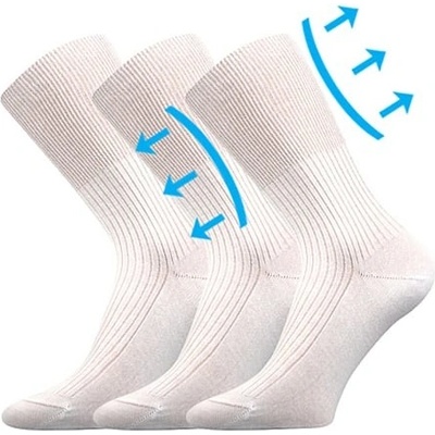 Lonka ponožky Zdravan 3 páry bílá