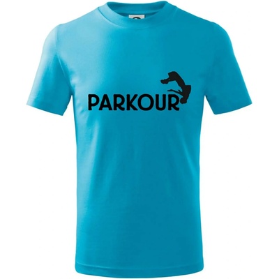 Parkour salto tričko detské svetlý tyrkys