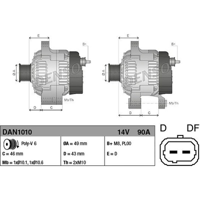 Alternátor DENSO (DE DAN1010)