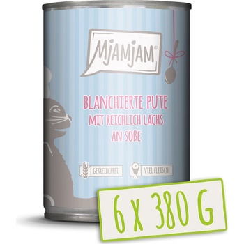 MjAMjAM blanšírované krůtí maso s lososem v omáčce 6 x 380 g