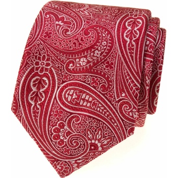 Kravata s kašmírovým vzorom červená