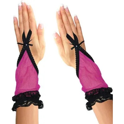 Мрежести ръкавици в розово