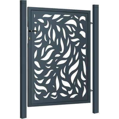 EKOfence Dizajnová bránka FLORA 1kr. 1000x1200mm antracit so plotový stĺpikmi 16212