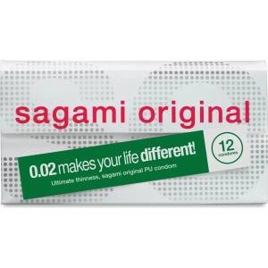 Sagami Single: Original 0.02, 12 latex free condoms