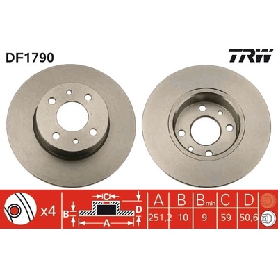 Brzdový kotúč TRW DF1790