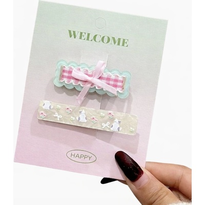 Cute Hair Clips sponky do vlasů akrylové pastelové 2 ks