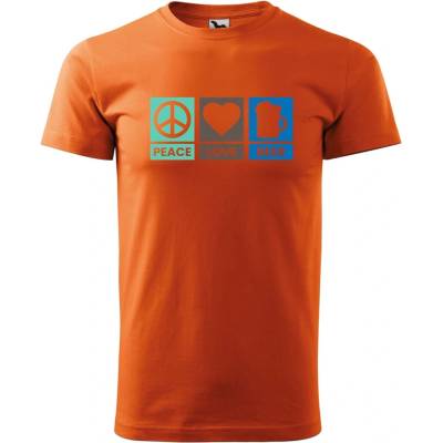 Dobrý Triko pánské tričko Peace Love beer Oranžová – Hledejceny.cz