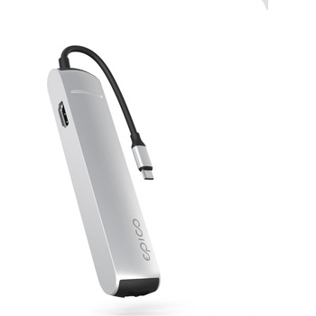 Epico 6v1 Slim Hub 8K s USB-C konektorem - stříbrná 9915112100069