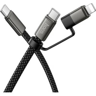 Hoco X125 2 v 1 Type-C – Lightning/Type-C 100cm černý