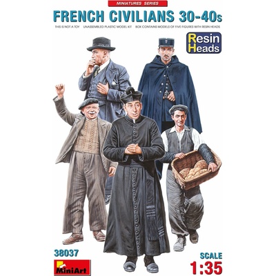 MiniArt French Civilians 30-40s with Resin Heads 1/35