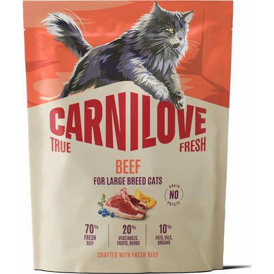 CARNILOVE TRUE FRESH CAT DRY BEEF FOR ADULT LARGE BREEDS 2 kg