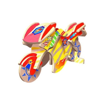 Creatoys Dřevěná skládačka s obtisky- Motorka