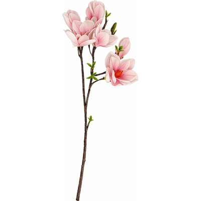 Umělá magnolie růžová – dekorativní větvička s květy