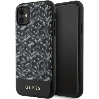 GUESS Кейс Guess GUHMN61HGCFSEK за iPhone 11 / Xr 6.1"", черен / черен, твърд, GCube Stripes MagSafe (GUE002929-0)