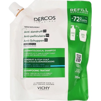 Vichy Dercos Anti Dandruff Dermatological Shampoo for Normal to Oily Hair Refill 390 ml