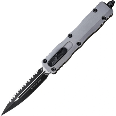 ! Microtech DIRAC D/E BLACK FULL SERRATE NATURAL CLEAR 225-3NC