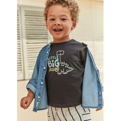 MAYORAL Тениска къс ръкав mix Dino в черен цвят за мини момче Майорал