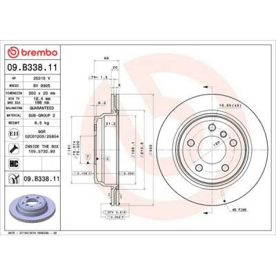 Brzdový kotúč BREMBO 09.B338.11 (09B33811)