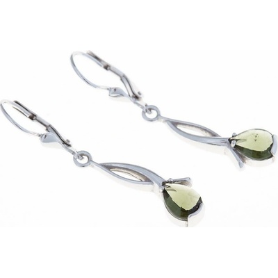 My Moldavite Stříbrné náušnice s vltavíny 2113-4