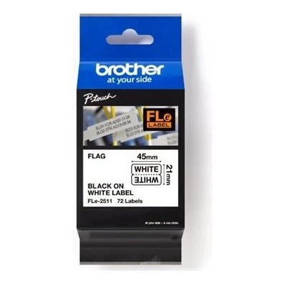 Brother FLe-2511 kazeta se štítky 45 x 105 mm černá na bílé