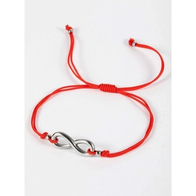 Prošperk Textilní náramek červená šňůrka s motivem nekonečna S0873