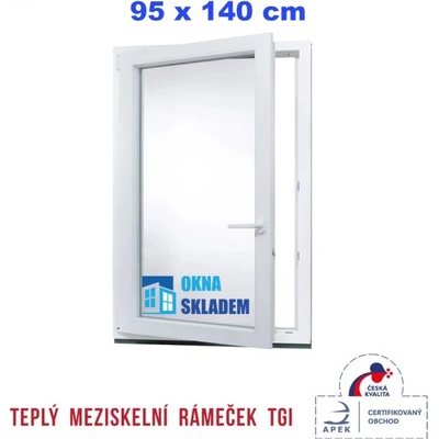 ERKADO 95x140 cm bílé otevíravé i sklopné levé