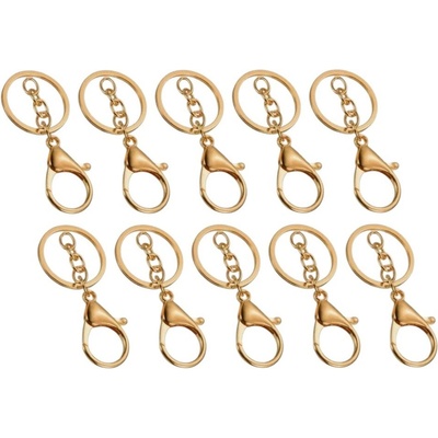 Kroužky na klíče s řetízkem a karabinou zlatá barva – Zbozi.Blesk.cz