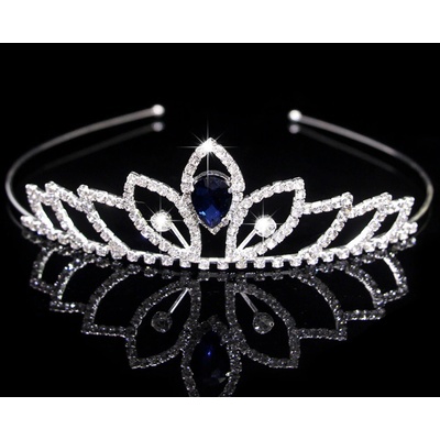 Naishide Jewelry slavnostní korunka do vlasů CRYSTAL stříbrná modrá