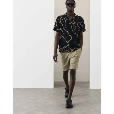 Marks & Spencer Памучни шортки с преди плисиране, от лнена смес Marks & Spencer зелена Marks & Spencer | Zelen | МЪЖЕ | 32 MID