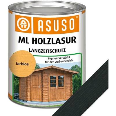 Olejová lazura na dřevo Clou Asuso ML Holzlasur rozpouštědlová pigment eben černá 750 ml
