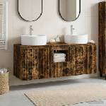 vidaXL Комплект шкафове за баня 3 бр. Опушен дъб 49, 5 x 44, 5 x 65 см (3405682)