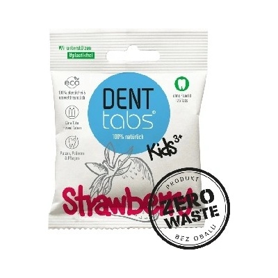Denttabs prírodná detská v tabletách bez fluoridu jahoda Zero waste balenie 10 000 ks