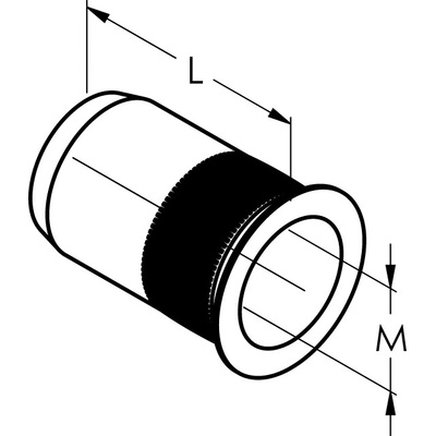 neuvedená Nitovacia matica, nerezová, AISI304, M8mm