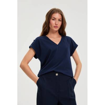 Moodo Памучна тениска тъмносиня Moodo Moodo | Bezhov | ЖЕНИ | XXL