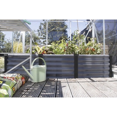 Vitavia Linus Vyvýšený záhon In&Out 401 S 185x65x40,1 cm plechový granit/čierny