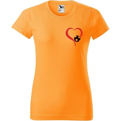 DOBRÝ TRIKO Dámské tričko s potiskem Míč srdce Tangerine orange – Hledejceny.cz
