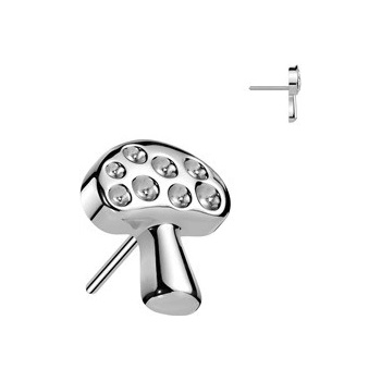 Šperky4U Ozdobná část muchomůrka k PUSH IN piercingu titan - TIT1531