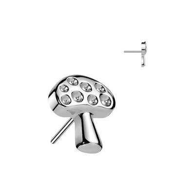 Šperky4U Ozdobná část muchomůrka k PUSH IN piercingu titan - TIT1531