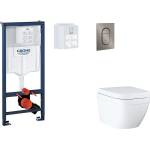 GROHE Rapid SL - Комплект предстенна инсталация, тоалетна, SoftClose седалка и бутони Arena Cosmopolitan S, Triple Vortex, четка Hard Graphite SANI11BB5118 (SANI11BB5118)