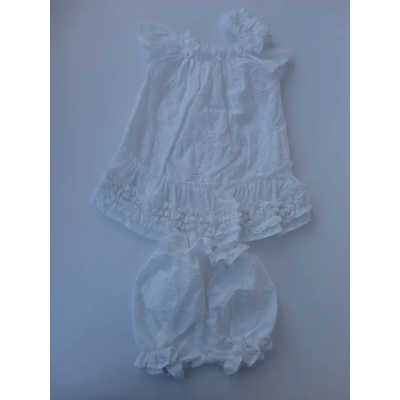 ЕТ EMON Бебешка бяла рокля в три части с лента, 92