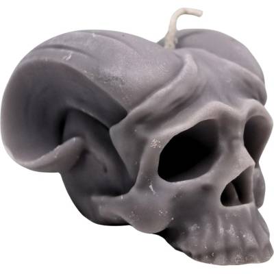 Svíčkománie3D Lebka s rohama šedá 150 g
