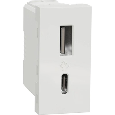 Schneider Nová UNICA strojek 1modul nabíjení USB A+C 2.4A; bílá