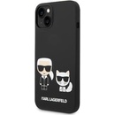 Púzdro Karl Lagerfeld and Choupette Liquid Silicone iPhone 14 Plus čierne
