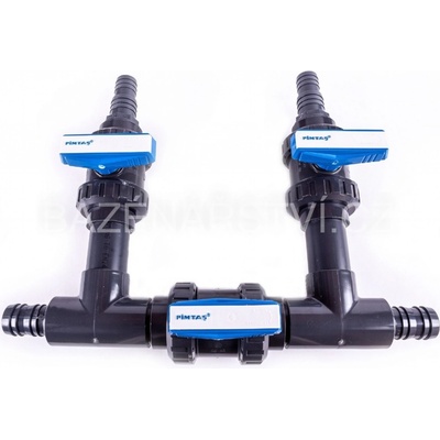 Bazénářství Bypass obtok PVC 50 mm přípojení hadicový trn 38 mm / 38-32 mm. BY004