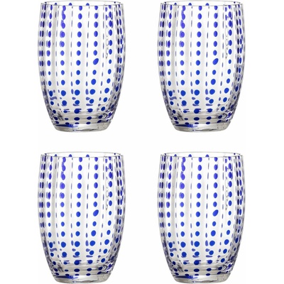 Bloomingville Skleničky Brinley Blue modrá barva sklo 4 x 350 ml