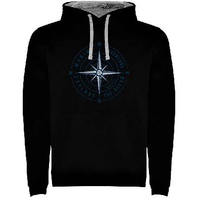 Суичър Kruskis Compass Rose Two-Colour hoodie - Black (Black / Grey)
