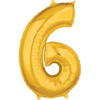 Amscan Балон от фолио - число 6 златен 66см
