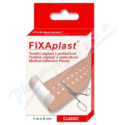 FIXAplast text náplast s polštářkem CLASSIC 1 m x 8 cm