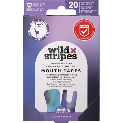Wild Stripes Mouth Patches Sunset - Náplati pro snadnější dýchání nosem 20 ks