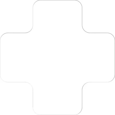 Samolepicí značení umístění palet WT-5210, tvar ''X'' – polyester, bílá, 175×175×75 mm, balení 25 ks